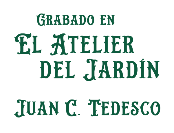  Logo Grabado en El Atelier del Jardín de Juan C. Tedesco