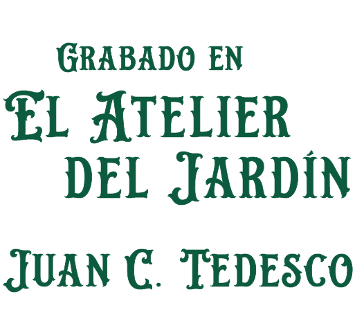 Logo Grabado en El Atelier del Jardín de Juan C. Tedesco